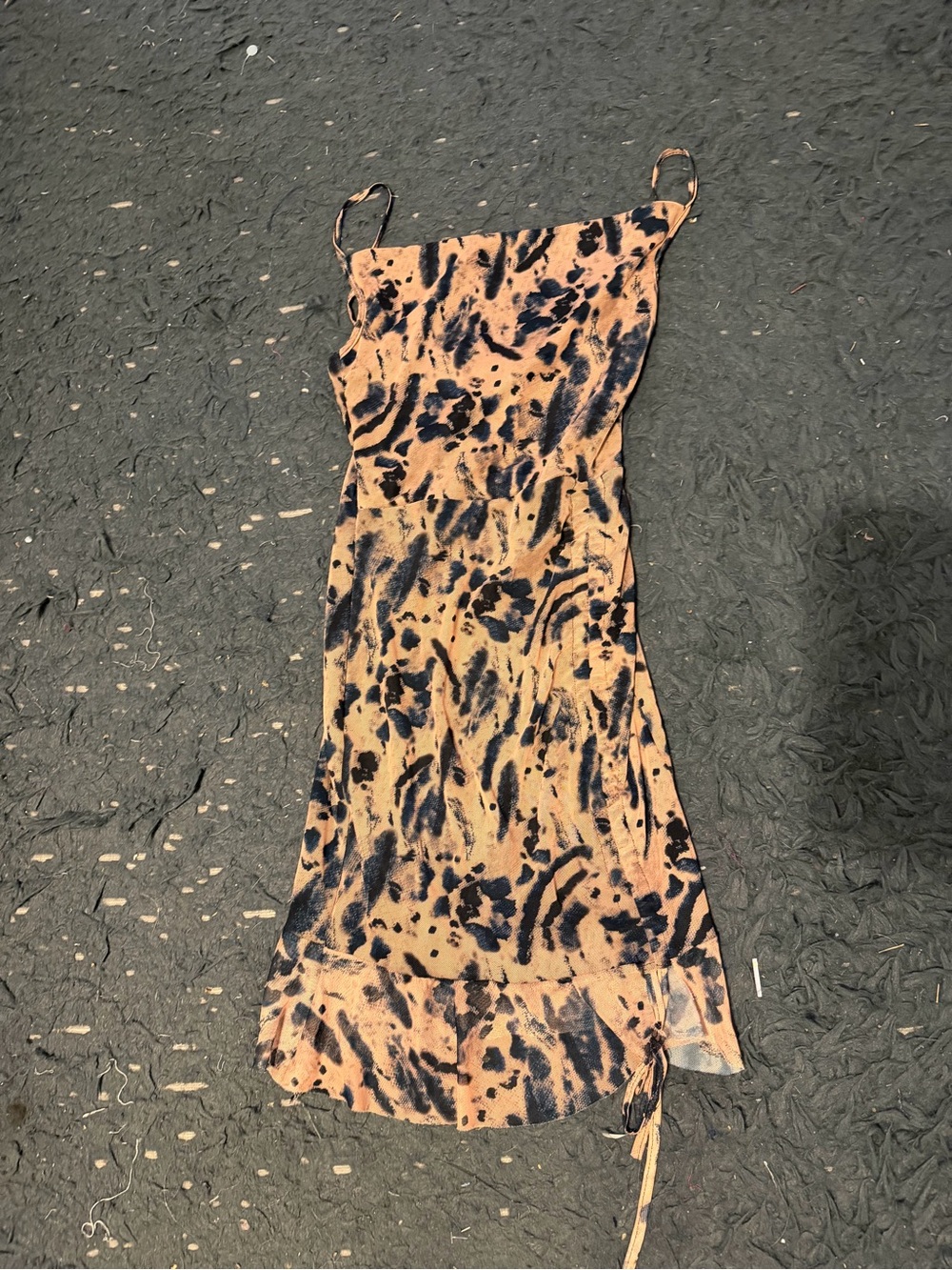 Spaghetti Strap Slip Dress in Tan and Black